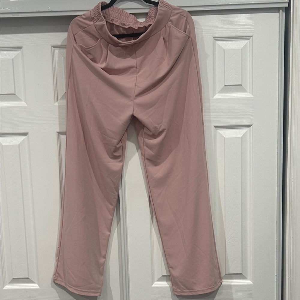 Blush Pink Wide-Leg Pants